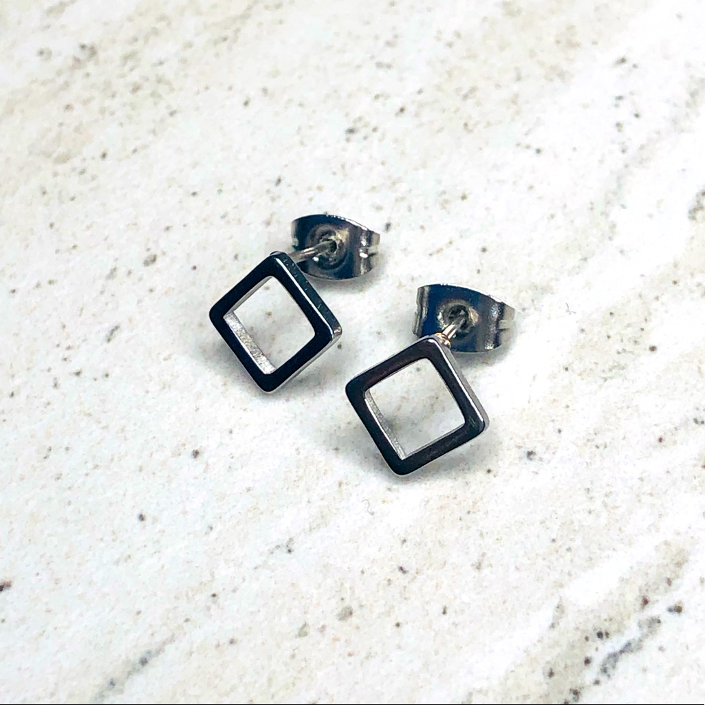 Surgical Steel Square Earrings